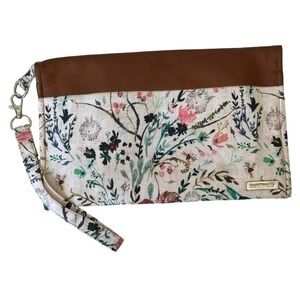 Bubba and Blue Handmade Floral Cotton Mom Clutch with Change Pad Pink Cream
